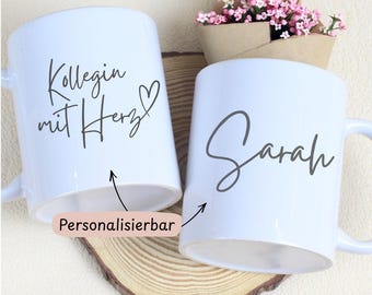 Personalisierte Tasse Wunschtext Name, Tasse selber gestalten, Geschenk eigener Spruch, Danke beste Kollegin Kollege Rente Weihnachten