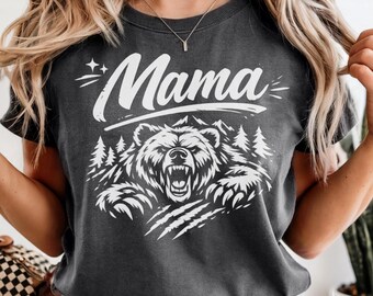Camiseta Comfort Colors Mama Bear, regalo para mamá osa, camiseta poderosa para mamá, camiseta atrevida para mamá, camiseta rebelde para mamá, camiseta para el Día de la Madre