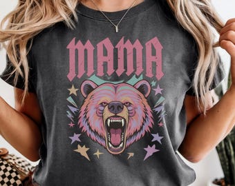Camiseta Mamá Osa, Camiseta Mamá Rebelde, Camiseta Mamá Salvaje, Camiseta Mamá Genial, Colores Cómodos, Camiseta Mamá Poderosa, Camiseta de Regalo Mamá Osa, Camiseta del Día de la Madre
