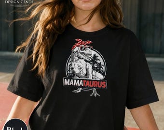 Camiseta MamaTAURUS TRex Dinosaur Mom / Camiseta retro con estampado de dinosaurios / Camiseta para padres de dinosaurios / Camiseta para mamás Tauro / Viaje universal / Regalo para mamás Tauro