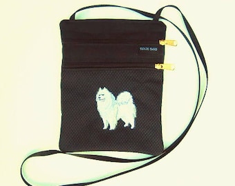 Samoyed Dog Cross Body Flat Purse