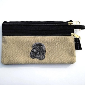 Caniche gris perro 2 compartimiento bolsa