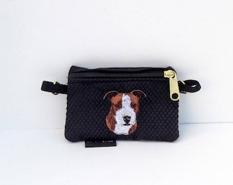 American Staffordshire Terrier, Amstaff  Dog Coin Purse on Black