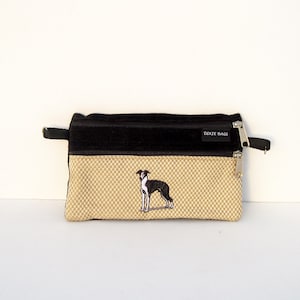 Bolsa para cão galgo italiano com 2 compartimentos