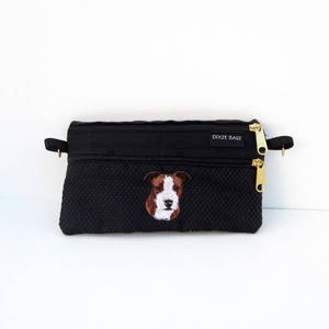 American Staffordshire Terrier, Amstaff Dog, bolsa de 2 compartimentos en negro