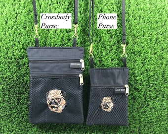 Fawn Pug Crossbody Portemonnee, Fawn Pug Telefoon Portemonnee, Pug Coin Portemonnee, Pug Crossbody Bag, Pug Kleine Portemonnee, Fawn Pug, Pug