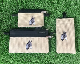 Donkey Coin Purse, Donkey 2 Zipper Pouch, Donkey Eyeglass Case, Gift Set, Donkey Crossbody Bag, Donkey Change Purse, Donkey Wallet, Donkey