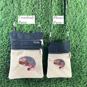 Opossum Crossbody Purse, Opossum Phone Purse, Opossum Coin Purse, Opossum Crossbody Bag, Opossum Purse, Opossum, Possum, Marsupial