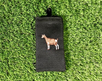 Toggenburg Goat Coin Purse, Goat 2 Zipper Pouch, Goat Eyeglass