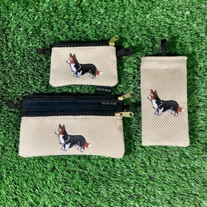 Cardigan Corgi Monedero de monedas, Corgi 2 bolsa de cremallera, corgi gafas, 3 piezas regalo set, corgi crossbody bolso, Cardigan Corgi, Corgi, Cardigan