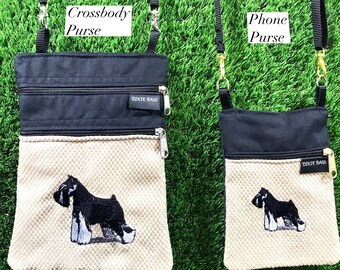 Miniature Schnauzer Crossbody Purse, Schnauzer Phone Purse, Schnauzer Coin Purse, Schnauzer Crossbody Bag, Miniature Schnauzer Purse