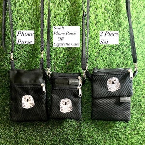 Snowy Owl Cell Phone Purse, Owl Small Phone Case, Owl Cigarette Case, 2 Piece Set, Owl Coin Purse, Owl Phone Purse,  Owl, Snowy Owl