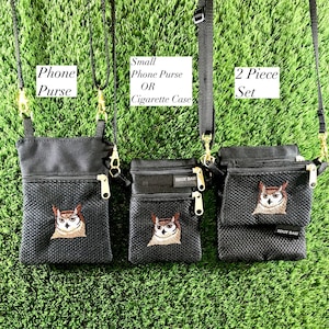 Great Horned Owl Cell Phone Purse, Owl Small Phone Case, Owl Cigarette Case, 2 Piece Set, Owl Coin Purse, Owl Phone Purse, Great Horned Owl