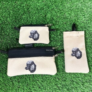 Monedero de la moneda del caniche gris, caniche gris 2 bolsa de la cremallera, caja del anteojo del caniche gris, conjunto de 3 piezas, bolso cruzado del caniche gris, caniche gris, poodle