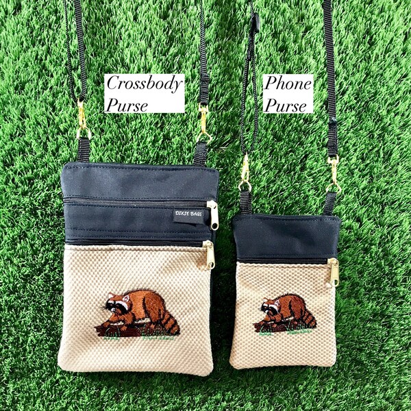 Birthday Raccoon Pattern Print Crossbody Bags
