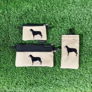 Bolso de moneda de perro de montaña suizo, bolsa suiza de 2 cremalleras para perros de montaña, caja suiza de reloj de ojos de perro de montaña, perro de montaña suizo