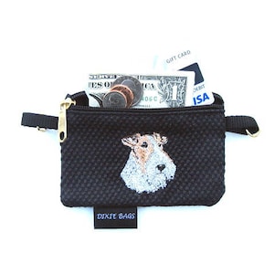 Fox Terrier, fil de poils Fox Terrier, tête, porte monnaie avec ou sans une sangle ou une aumônière