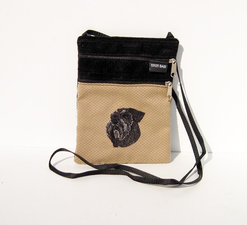Schnauzer Natural Ear Standard Schnauzer Dog Cross Body Flat Purse