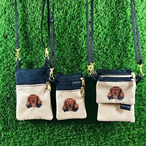 Long Hair Dachshund Cell Phone Purse,  Dachshund Small Phone Case, Dachshund Cigarette Case, 2 Piece Set,  Dachshund Coin Purse, Dachshund