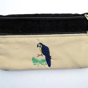 Blue Macaw Parrot 2 Compartment Pouch