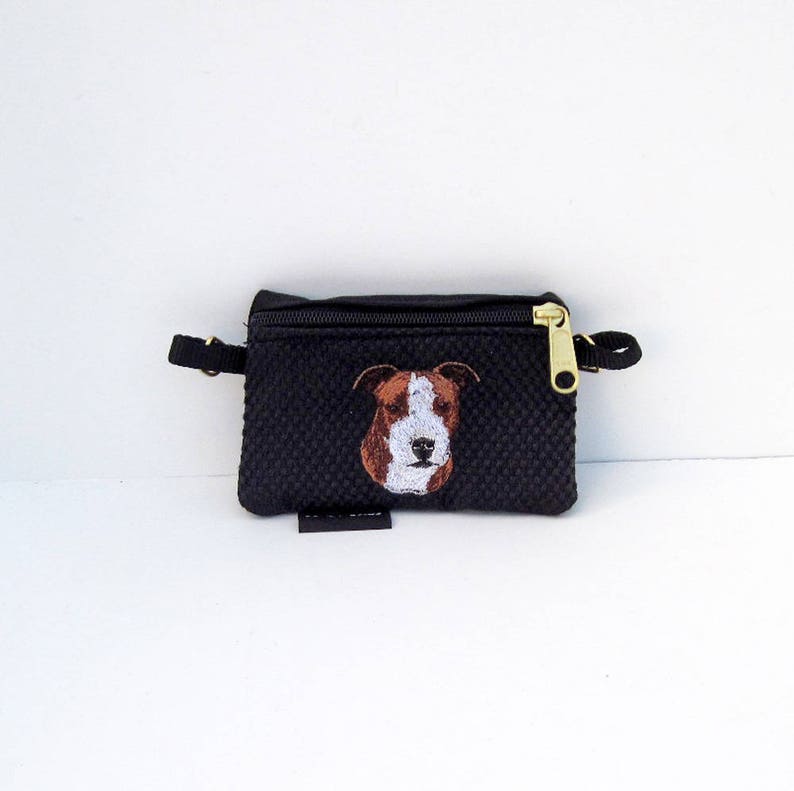 American Staffordshire Terrier, Amstaff Dog Coin Purse on Black image 1