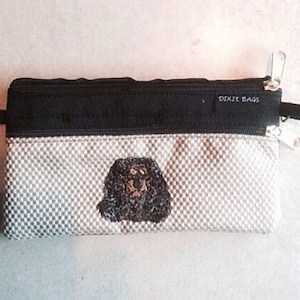 Perro Cavalier King Charles Spaniel, negro y fuego, 2 compartimiento bolsa