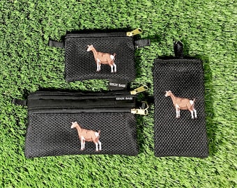 Toggenburg Goat Coin Purse, Goat 2 Zipper Pouch, Goat Eyeglass Case, 3 Piece Gift Set, Goat Crossbody Bag, Toggenburg Goat, Goat, Animal