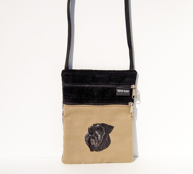 Schnauzer Natural Ear Standard Schnauzer Dog Cross Body Flat Purse