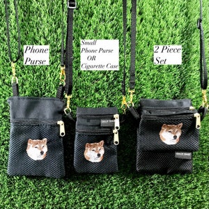 Shiba Inu Cell Phone Purse, Shiba Inu Small Phone Case, Shiba Inu Cigarette Case, 2 Piece Set, Shiba Inu Coin Purse, Shiba Inu change purse