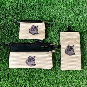 Wolf Coin Purse, Wolf 2 Zipper Pouch, Wolf Eyeglass Case, 3 Piece Gift Set, Wolf Crossbody Bag, Wolf Change Purse, Wolf