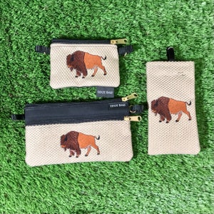 Buffalo Coin Purse, Buffalo 2 Zipper Pouch, Buffalo Eyeglass Case, Gift Set, Buffalo Crossbody Bag, Bison Change Purse, Bison, Buffalo,
