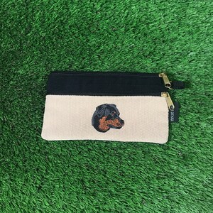 Bolsa de compartimiento Rottweiler 2, caja de gafas doble Rottweiler, billetera Rottweiler, Rottweiler
