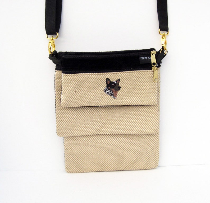 Convert-A-Bag Blue Heeler Australian Cattle Dog Purse Organizer Purse Sectional Bag