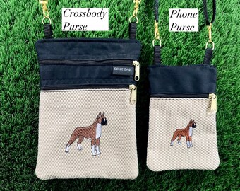 Cropped Ear Boxer (body) Crossbody Purse, Boxer Phone Purse, Boxer Coin Purse, Boxer Crossbody Bag, Boxer Sling Bag, Boxer