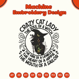 Halloween Witch Embroidery Design, Spooky Season Machine Embroidery File, Witchy Embroidery, Fall Gifts Digital Download File