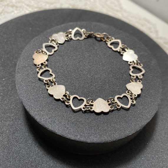 Sterling silver sale heart link bracelet