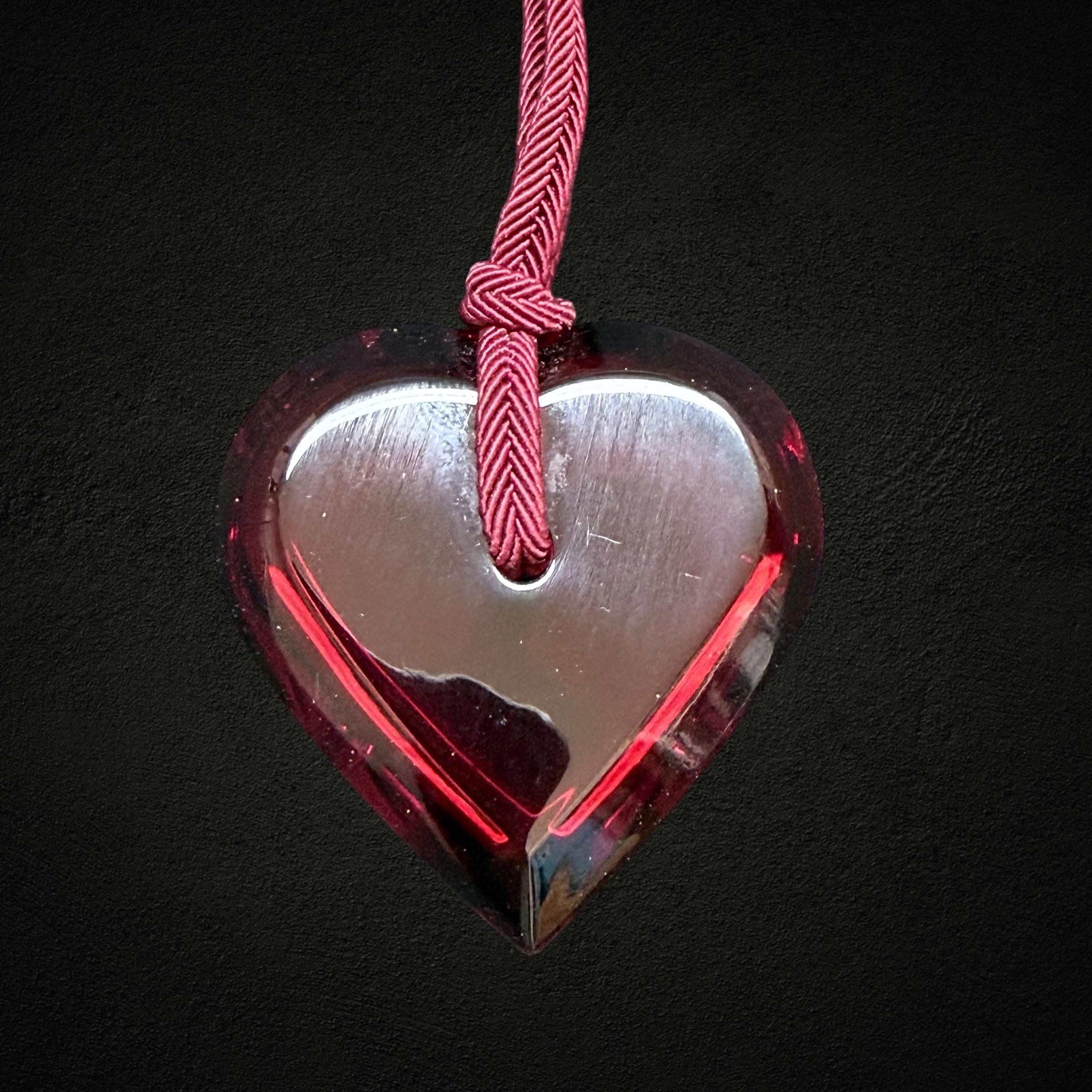 Baccarat Red Heart Necklace - Etsy UK