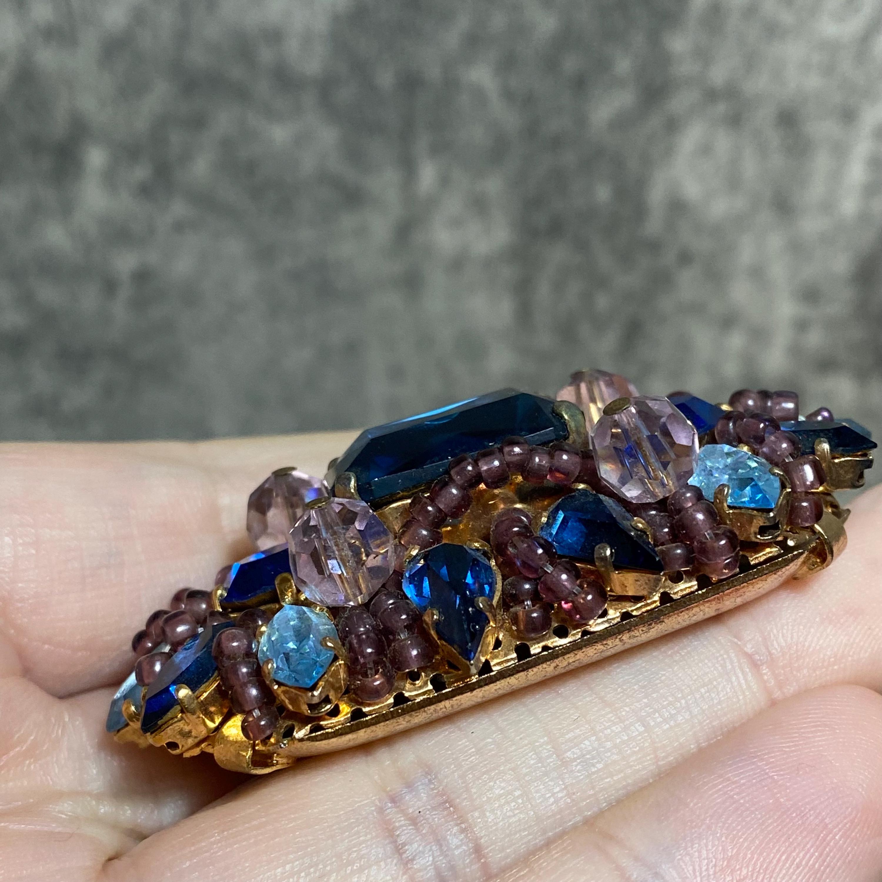 Broche Vintage Perles De Verre France Années 1950 - Modèle 17082 - Occasion