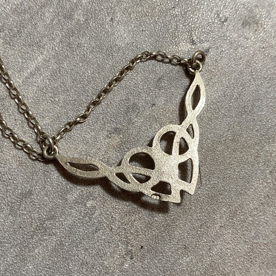 STERLING SILVER Celtic Heart Knot Pendant Necklac… - image 8