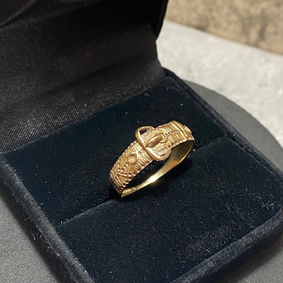 9CT YELLOW GOLD Belt Buckle Ring Sizer.5 8 3/4 Edwardian Etsy