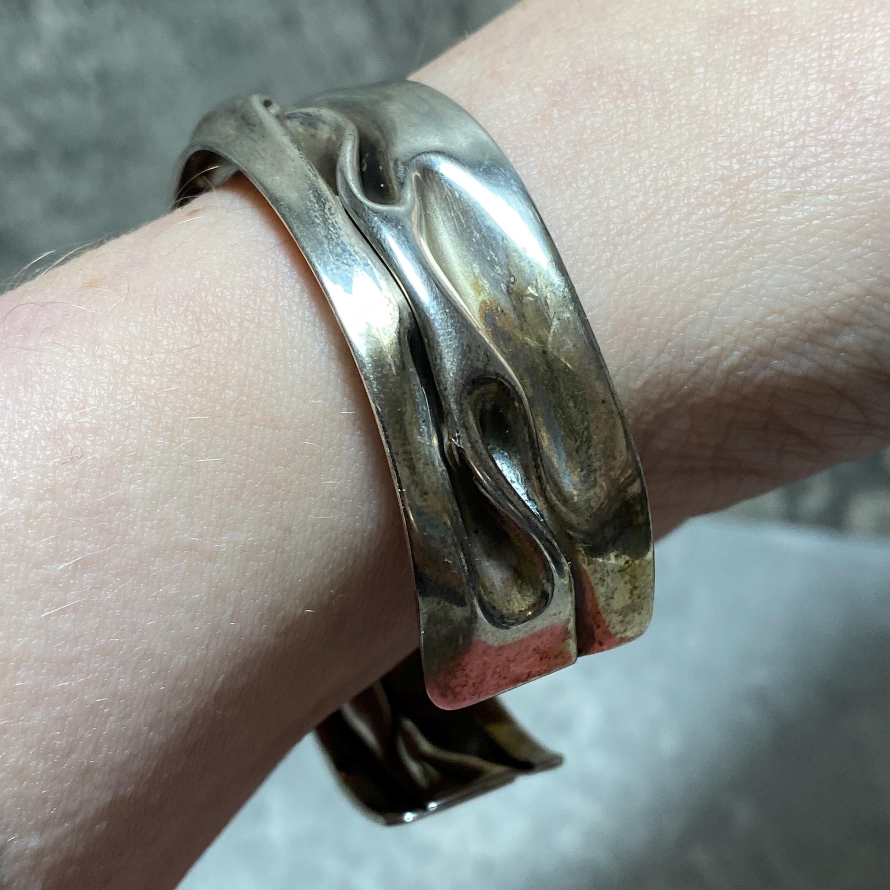 Bracelet Orfèvre Jacques Moniquet - Argent 925, Style Moderniste, Poignet Fin