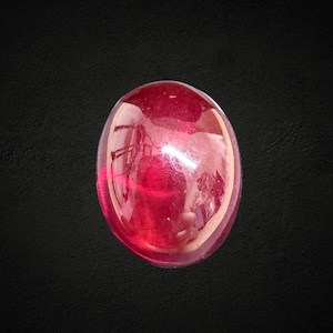 VINTAGE Cherry Lucite Dome Ring Size J Unusual Retro 1970s Modernist Chunky Statement Kitsch Bought In France