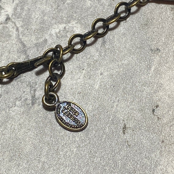 Collier Vintage Signé Xavier Loubens - Pendentif étoile En émail Nacré Marron - Neuf Sans Emballage