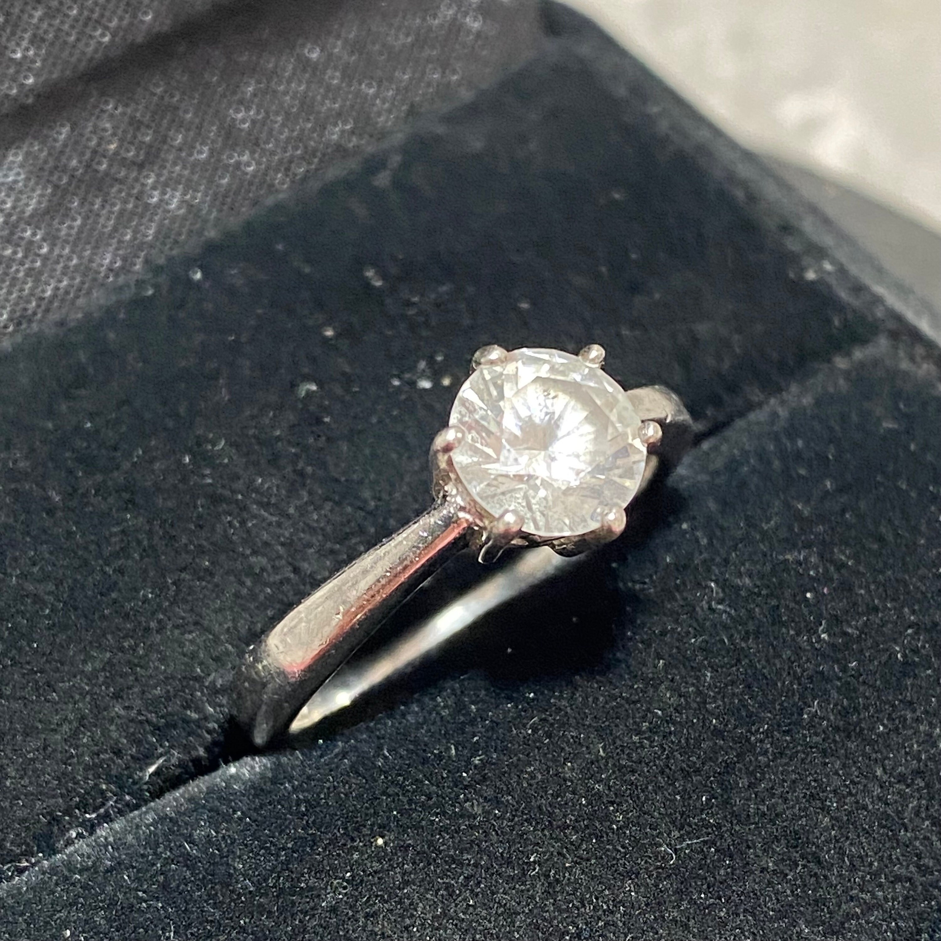 Alliance Acier Inoxydable Avec Diamant - Taille 56 - Occasion - Superbe état
