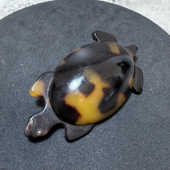 Broche Vintage Art Déco/Nouveau En Plaqué Or 18k 750 - Motif Tortue - Fabriqué En France
