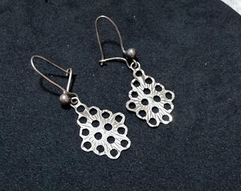 Orecchini vintage in argento sterling 925 con chiusura a