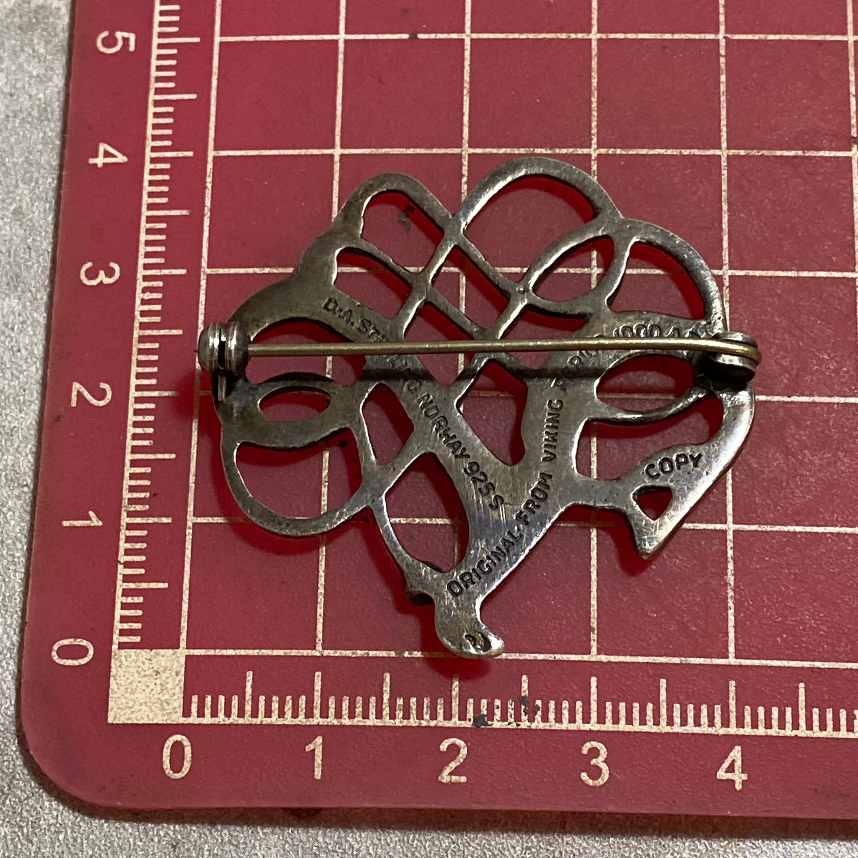 STERLING SILVER David Anderson Norway Viking Replica Brooch