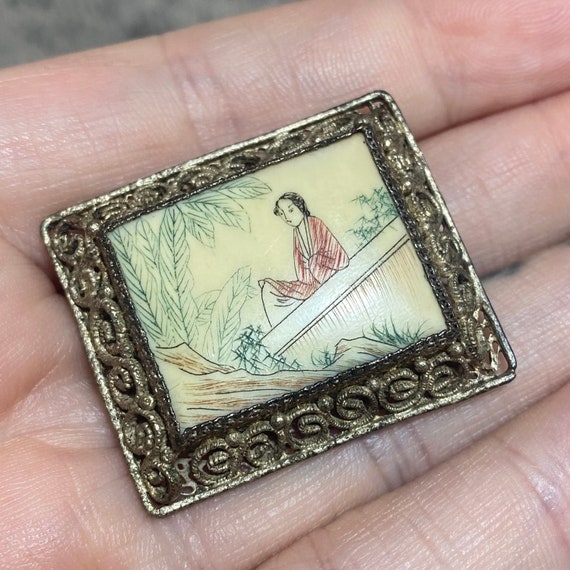 ANTIQUE Chinese Panel Bracelet, Ring, Brooch & Earrings With