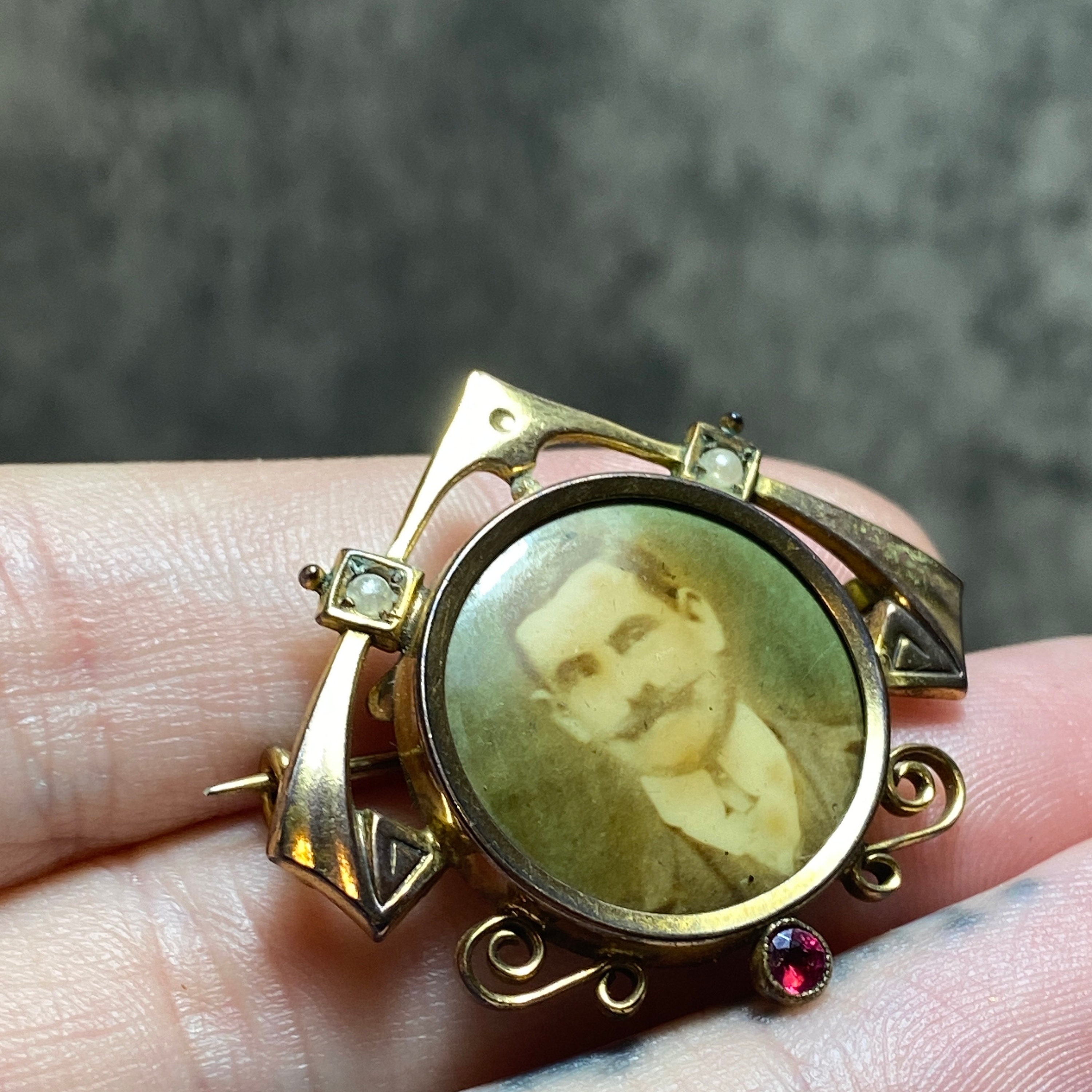 Broche Vintage N653 - Cadre Photo Bijou Ancien - Style Rétro