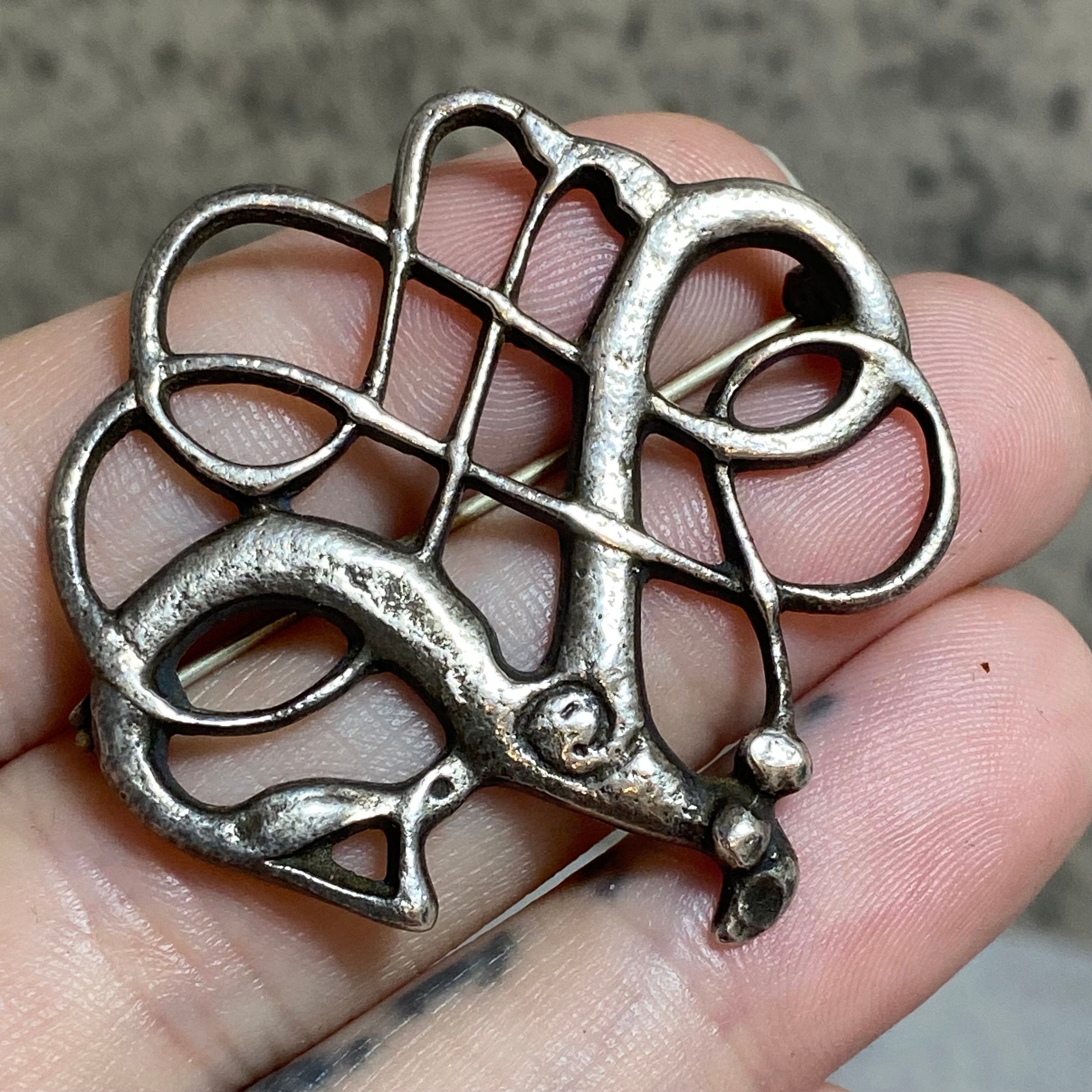 STERLING SILVER David Anderson Norway Viking Replica Brooch